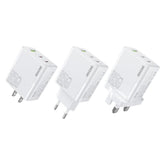 WK WP-U66 Kinkong 65W Dual USB-C / Type-C + USB GaN Fast Charger, UK Plug, US Plug, EU Plug